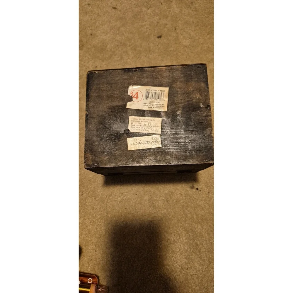 2 Vintage Wooden Trinket Boxes Asian Style Chest Jewelry Box Lot